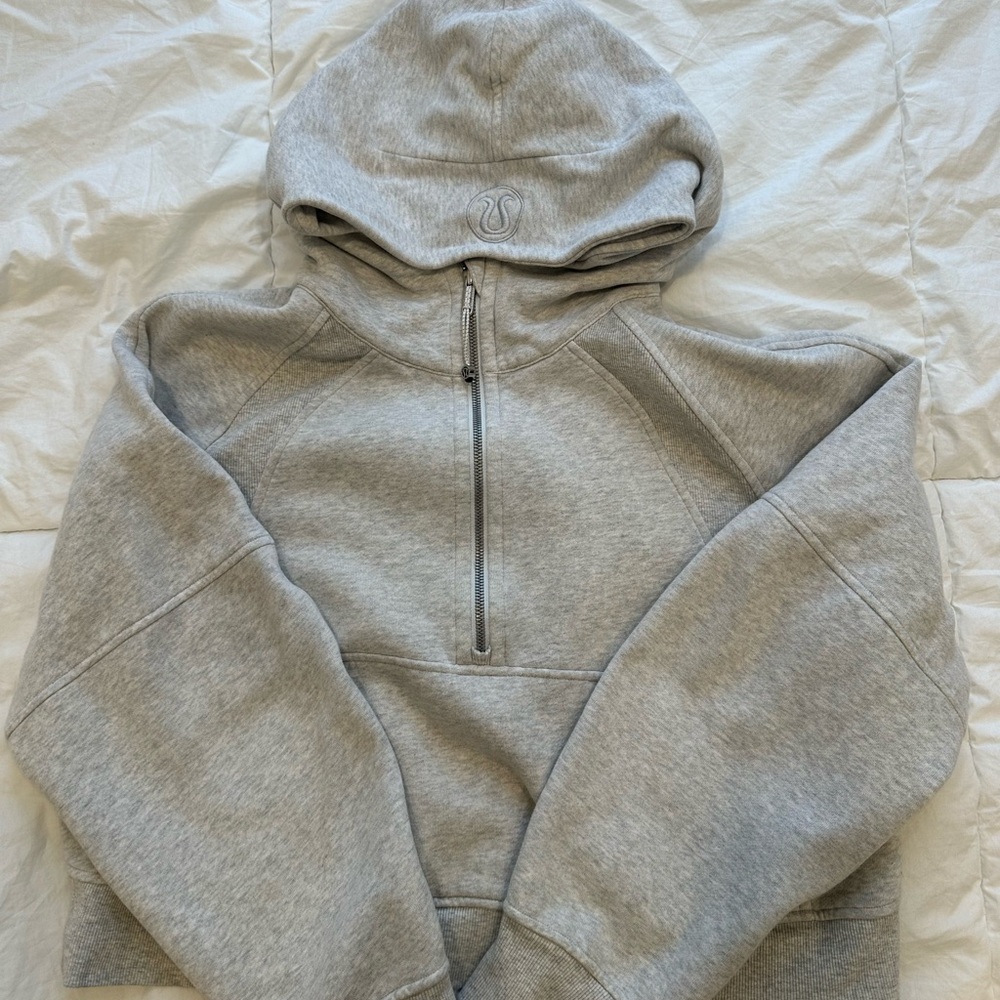 Lululemon Scuba Gray Cropped Half-Zip Hoodie